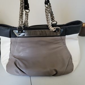 Jennifer Lopez multicolor, color block chain tote, shoulder bag